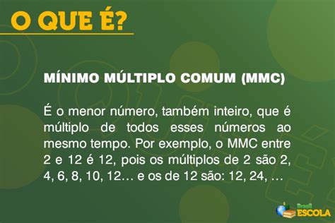 Mínimo múltiplo comum (M.M.C.) .